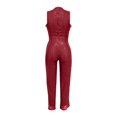 thumbnail image 7 of EliteGoogv Women Sequins Jumpsuit Sleeveless Round Neck One Piece Jumpsuit Slim Fit Wide Leg Pantsuit For Party Cocktail Nightclub Prom Event,Red,L, 7 of 7