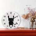 thumbnail image 2 of GZHJMY Cute Black Cat Wall Clock, 10" Silent Non Ticking Round Clock, Oil Painting Easy to Read Clock for Living Room Bedroom Bathroom Home Decor Holiday Gifts, 2 of 7