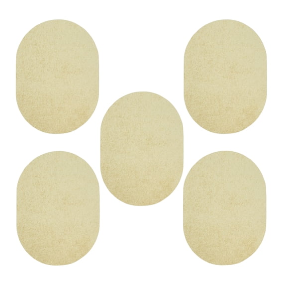 Furnish My Place Modern Plush Solid Yellow Color Rug - Pets and Kids Friendly Rug, Indoor/Outdoor Mat, Area Rugs Great for Kids, Pets, Event, Living Room, Made in USA, 2' x 4' Oval - Set of 5