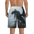 thumbnail image 3 of Yiaed Valley Gray Dragon Print Men's Swim Trunks with Lining Quick Dry Sports Shorts Beach Shorts Boardshorts-X-Large, 3 of 5
