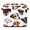 Multicolor 2, variant on CURLYOOT 13 x 13 Inch Cube Storage Bin, Unicorn Print Fabric Storage Cube Baskets, Closet Shelves Foldable Bins with Leather Handles for Home Organizer