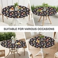 thumbnail image 7 of Black Princess Castle Rainbow Pattern Round Fitted Tablecloth with Elastic Edge,Dining Table Cover Waterproof,Outdoor Round Tablecloth for Camping,Dining,Indoor and Outdoor, 7 of 7