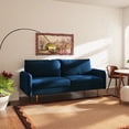 thumbnail image 2 of Enor Furniture Casey 70" Cushion Back Upholstered Modern Velvet Sofa in Blue, 2 of 8