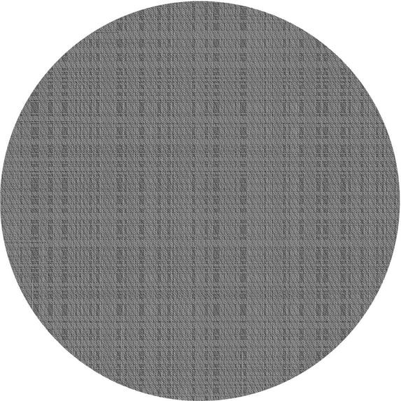 Ahgly Company Machine Washable Indoor Round Transitional Carbon Gray Area Rugs, 3' Round
