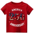 thumbnail image 4 of America 250 Tshirt Boys Independence Day Printed Casual Crewneck Short Sleeve Tee Girls 4Th of July Shirt Red 7-8 Years, 4 of 5