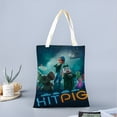 thumbnail image 2 of Hitpig Bolso de tela con estampado de lienzo para mujer, bolsa de compras reutilizable y estética, con cremallera interior, regalo para mujer,40*45cm., 2 of 6