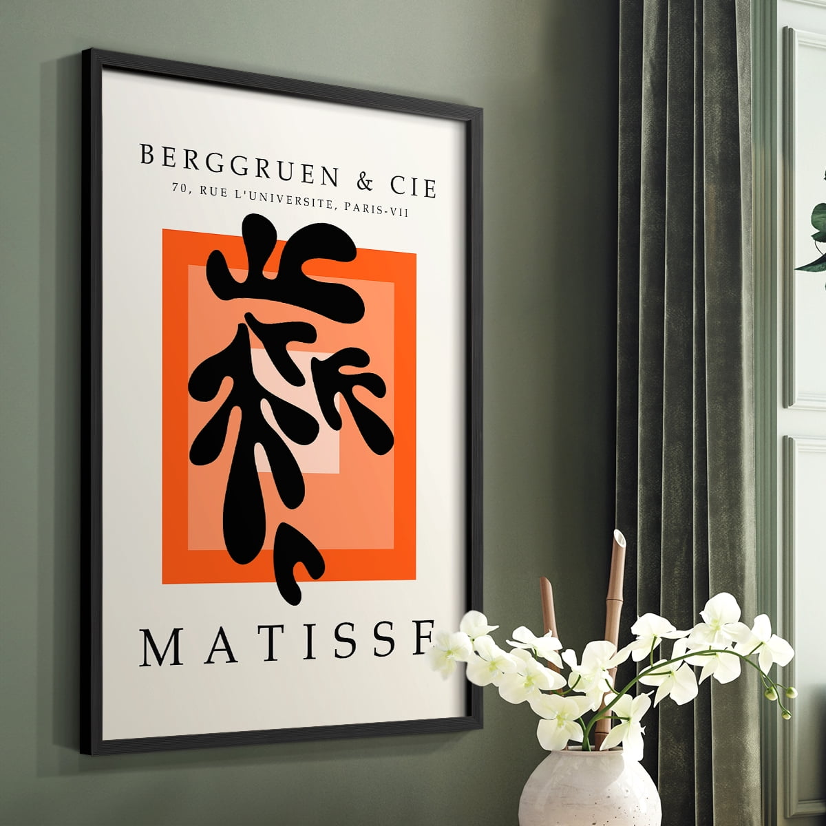 Matisse CCCXXVII in Black Solid Wood 16 x 20 Framed Print