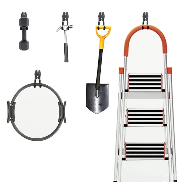 2 Pack Garage Hooks Heavy Duty Wall Mount Organizer Garage Wall Mount Utility Hooks with Anti-Slip Coating J Hooks