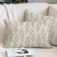 thumbnail image 2 of Green Botanical Pillow Covers 16"x24", Pastoral Elegant Spring Floral Rustic Soft Brushed Microfiber Breathable Throw Pillow Covers, Decorative Pillowcase with Zipper for Couch Sofa Bedroom, 2 of 9