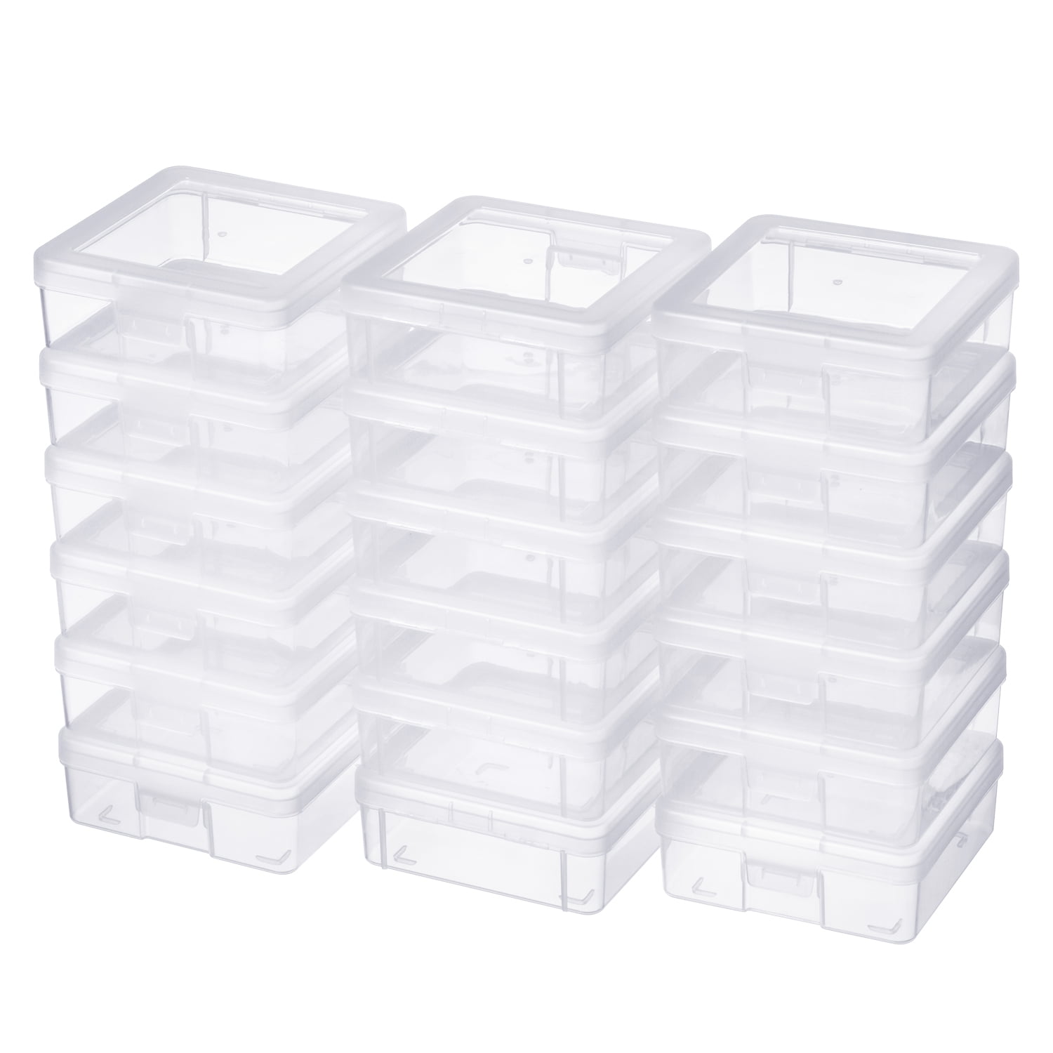Novelinks Stackable Plastic Storage Pencil Box  Crayon Beads Jewelry, Small, 18 Count