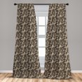 thumbnail image 5 of Ambesonne Vintage Curtains, Floral Doodle Leaves, Pair of 28"x84", Beige Brown, 5 of 5