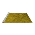 thumbnail image 2 of Ahgly Company Machine Washable Indoor Square Oriental Yellow Industrial Area Rugs, 7' Square, 2 of 4
