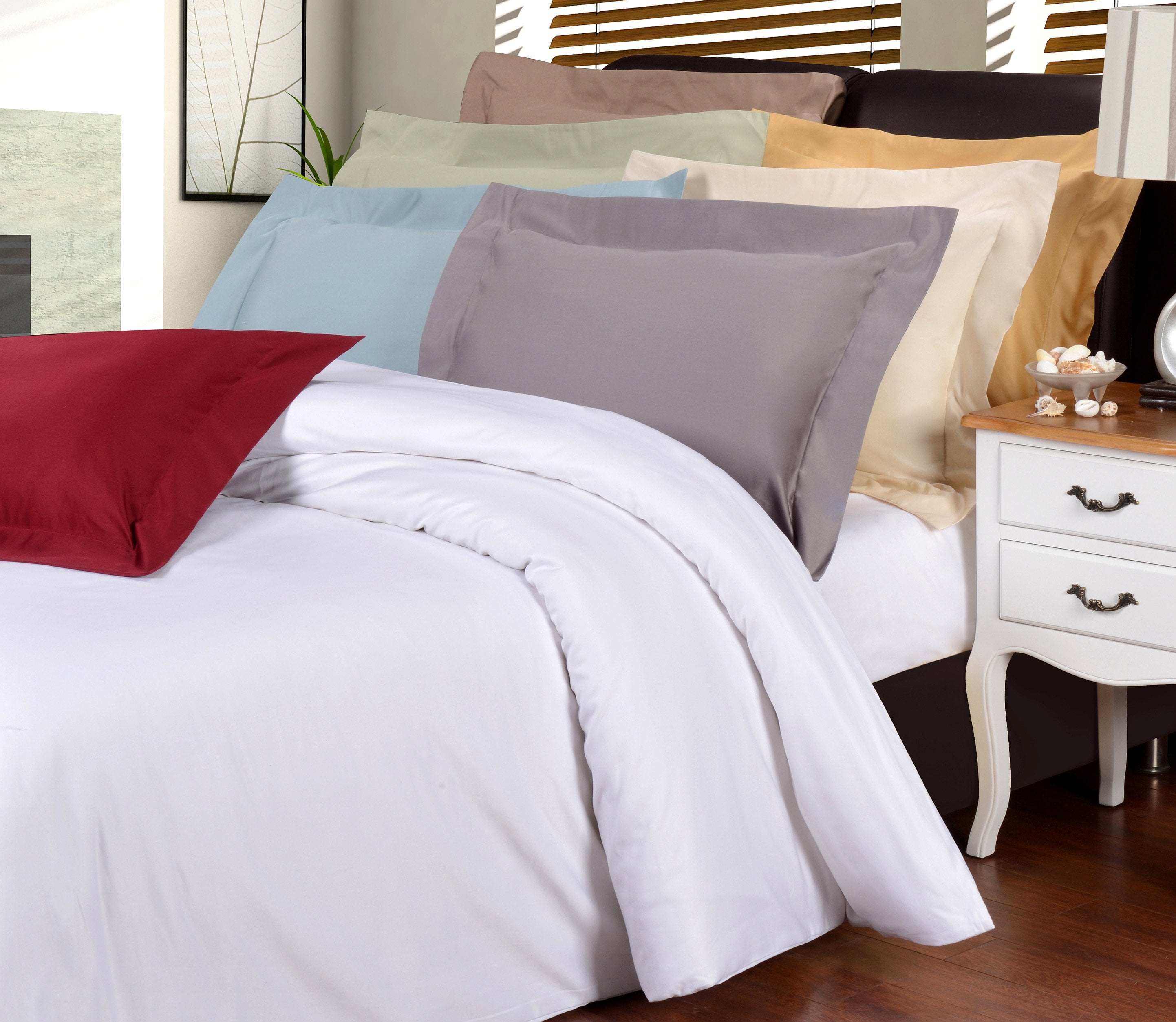 1200Thread Count 100 Egyptian Cotton Exquisite Solid Duvet Cover Set