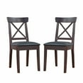 thumbnail image 6 of X Back Two Tone Padded Dining Chair, Set of 2, Black and Brown- Saltoro Sherpi, 6 of 6