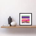 thumbnail image 2 of Sunset Over Tulip Flower Fields Multicoloured Sky Stripes Watercolour Illustration Square Wooden Framed Wall Art Print Picture 8X8 Inch, 2 of 4