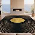 thumbnail image 2 of Design&I 3'x5' Washable Throw Rug Circle Album Retro Record Round Vintage Music Circular Vinyl for Entryway, Kitchen, Ultra-Thin & Non-Slip Skid-Resistant Small, 2 of 7