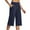 Navy, variant on CFLVAEK Yoga Capri Pants for Women with Pockets Comfy Stretch High Waisted Workout Capris Loose Fit Wide Leg Cropped Pants Dark Gray M