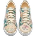thumbnail image 2 of Dogo Vegan Leather Sneakers for Women - Handmade and Unique Fashion Sneakers for Women, Your Ride Your Bike Design, Size 10, 2 of 5