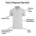 thumbnail image 4 of Playeras Hombre Tipo Polo Pack 3 Pz Moda Casual Manga Corta, 4 of 6
