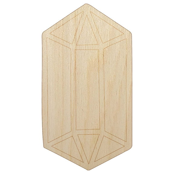 Hand Drawn Crystal Healing Meditation Roleplaying Game Wood Shape Unfinished Piece Cutout Craft DIY Projects - 4.70 Inch Size - 1/8 Inch Thick