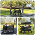 thumbnail image 4 of SACVON All-Terrain Stroller Wagon for Toddlers with Canopy, Parent Organizer, Adjustable Handlebar, 2 Cup Holders, 4 of 11