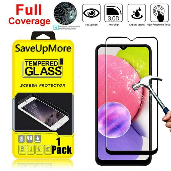 Njjex [1-Pack] for Samsung Galaxy A03S Tempered Glass Screen Protector, Full Screen Coverage, Anti-Scratch, Anti-Fingerprint, Bubble Free