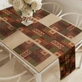 thumbnail image 2 of Ambesonne Geometric Table Runner & Placemats, Folk Shape, Placemat 4 pcs + Runner 12"x72", Pink Green and Brown, 2 of 2