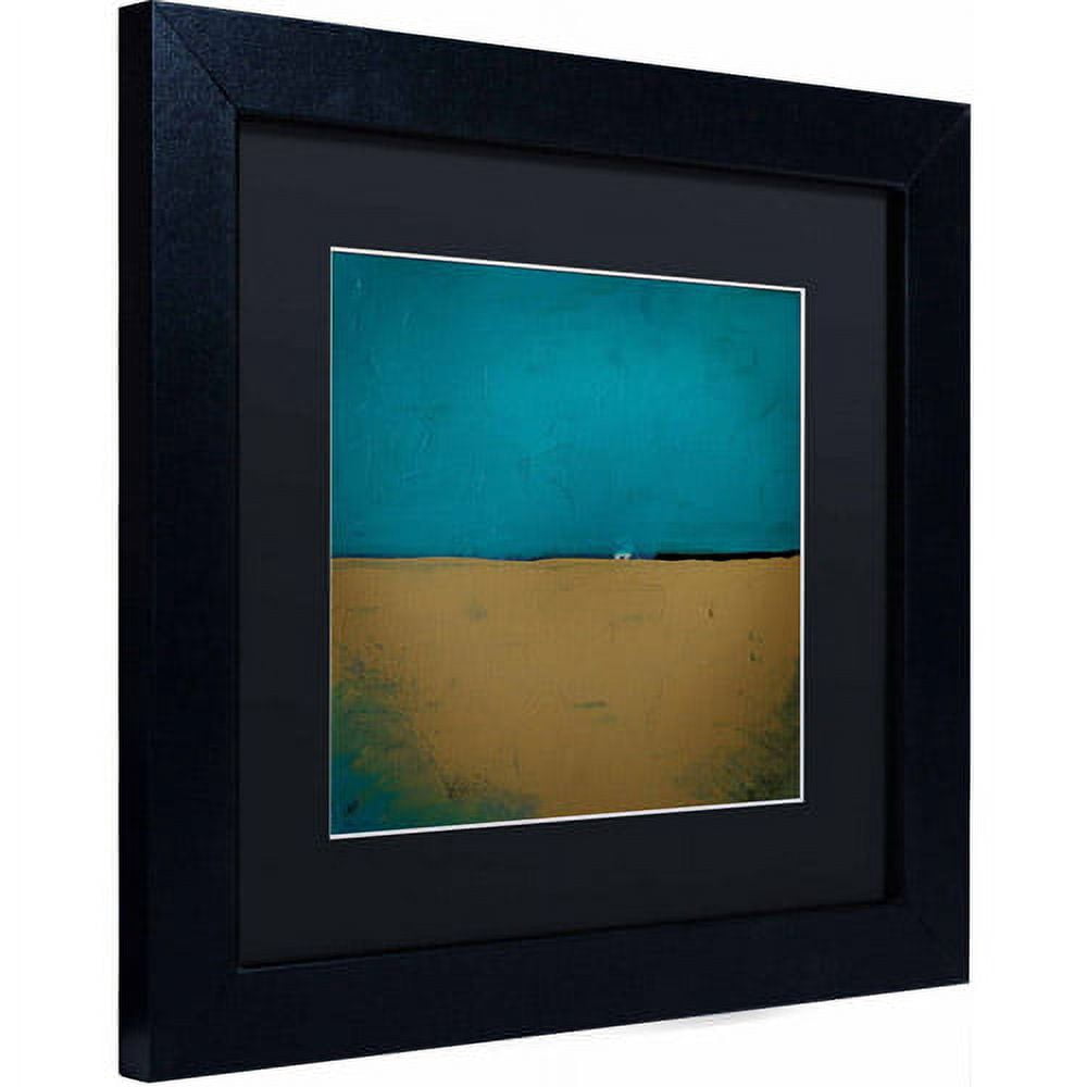 Trademark Fine Art "Teal Horizon" Canvas Art by Nicole Dietz, Black Matte, Black Frame