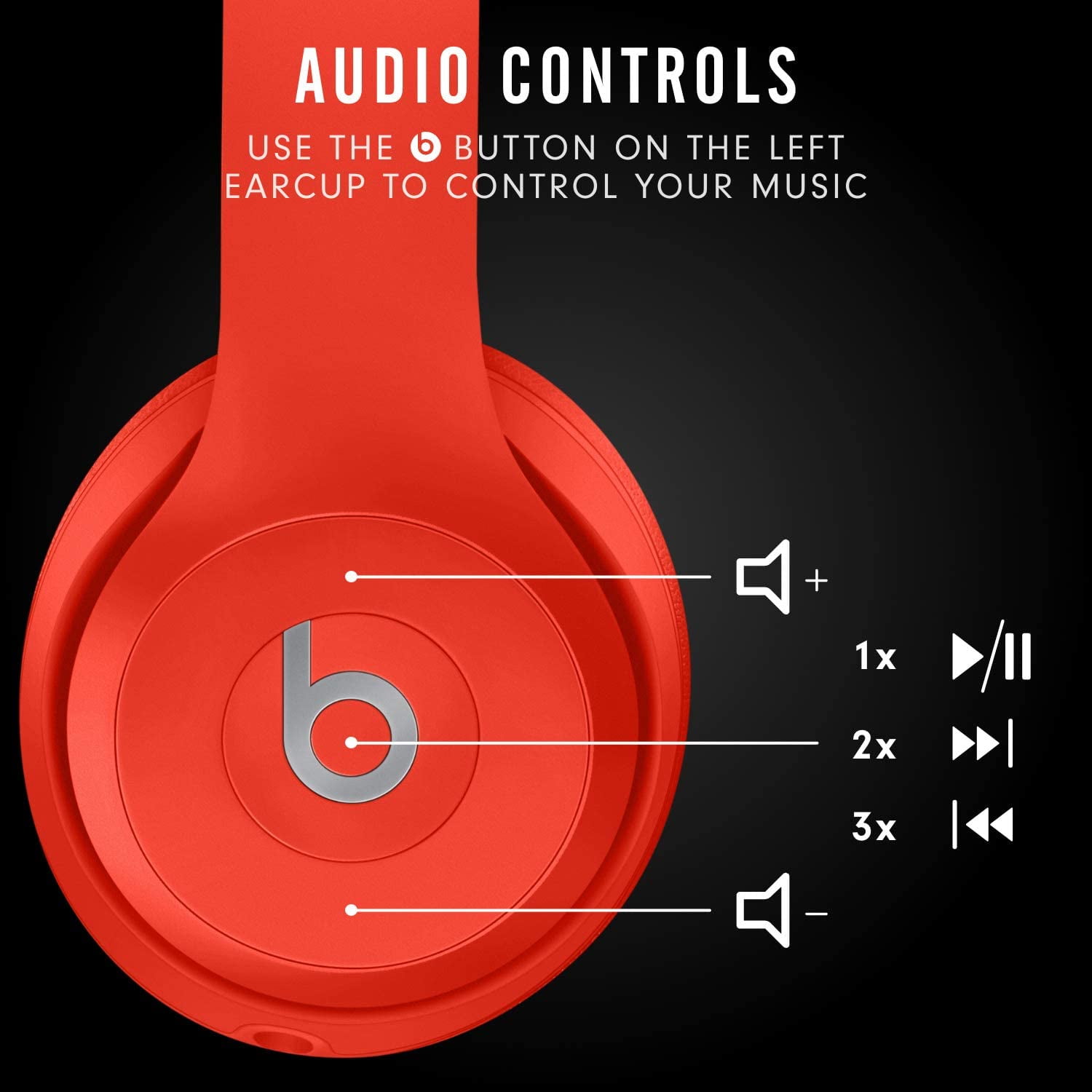 Restored Beats by Dr. Dre Solo3 Bluetooth On-Ear Headphones, Red, MX472LL/A (Refurbished)