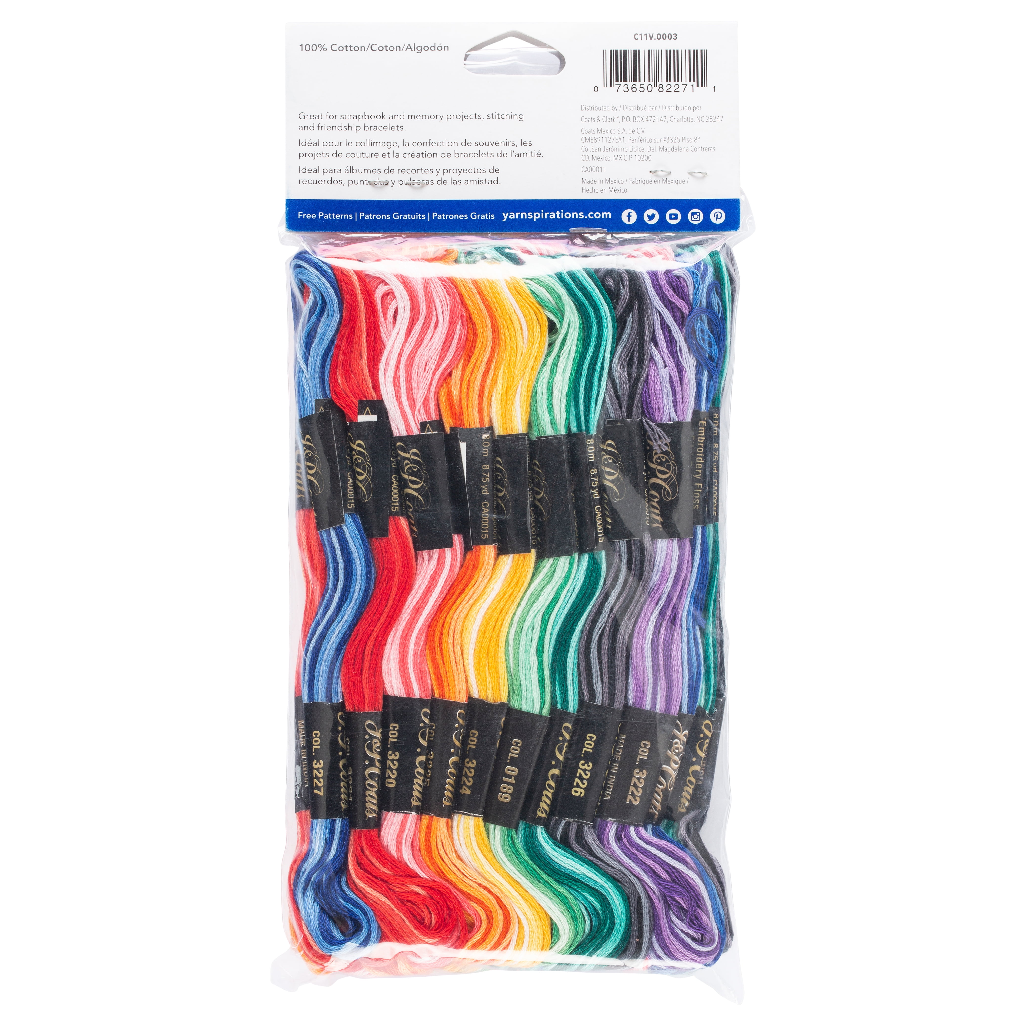 J & P Coats Embroidery Floss Classic Cotton 6-strand 8.75 yard C11 – Good's  Store Online
