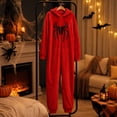 thumbnail image 6 of Halloween Spider Cosplay Flannel Onesie,Soft Fleece Hooded Pajamas Jumpsuit for Theme Party, 6 of 7