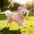 thumbnail image 2 of 4 Legged Clothes Pets Apparel - Warm Dog Sweater - Coat Plush Onesie Jumpsuit Pajamas Soft Puppy Cat - for Small Medium Male Female Dogs,Pink, 2 of 5