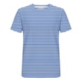 thumbnail image 5 of Rloper-Lop Mens Crewneck T Shirts Casual Stylish Striped Printing Tees Lightweight Short Sleeve Striped Printign Shirts Summer Outdoor Tops Blue XL, 5 of 5