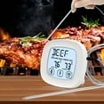 thumbnail image 3 of Mistaha Digital Meat Thermometer LCD Touchscreen Barbecue Timer Food Cooking Thermometer Probe Steak BBQ Temperature, 3 of 8