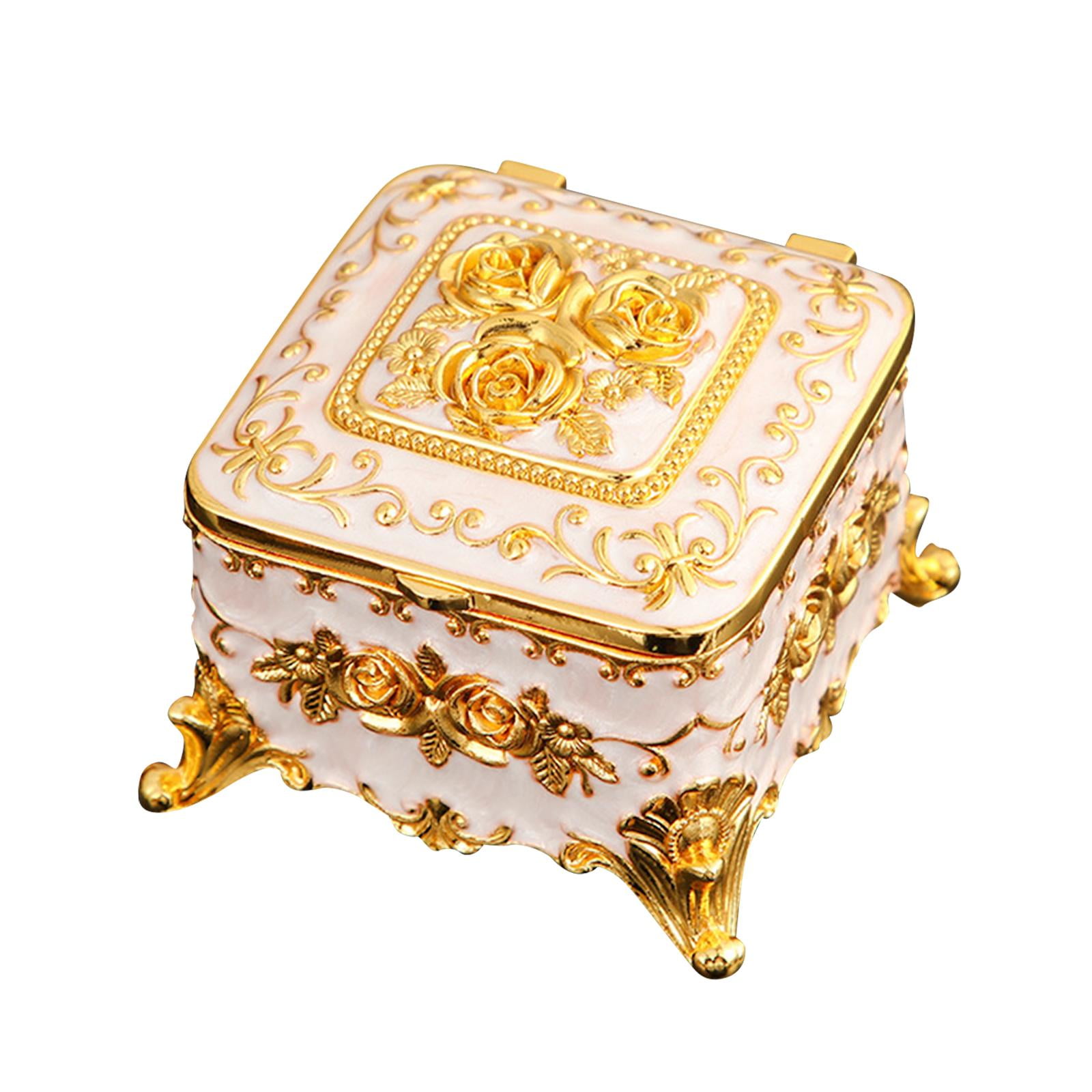 Yinanstore Vintage Square Jewelry Box Metal Storage Box European