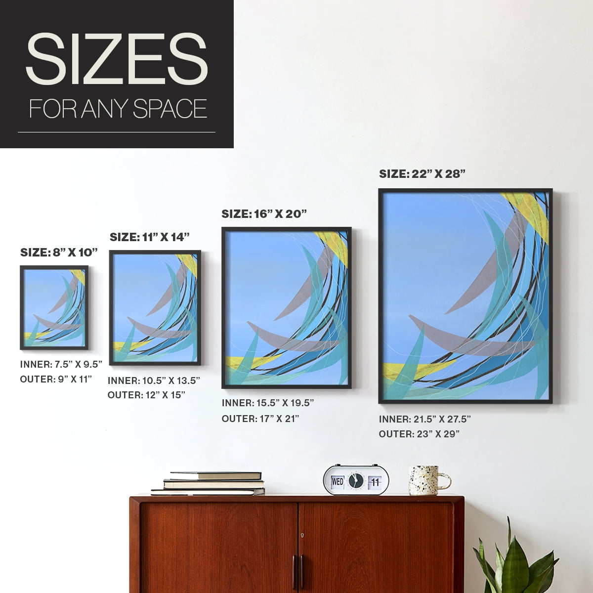 Circulating Flow II Framed Print in Black Solid Wood Framed Print No Nail Hanging