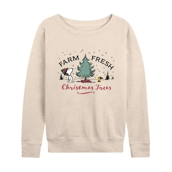 Peanuts - Farm Fresh Trees - Women's Lightweight French Terry Long Sleeve Shirt