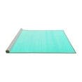 thumbnail image 2 of Ahgly Company Machine Washable Indoor Round Solid Turquoise Blue Modern Area Rugs, 8' Round, 2 of 4