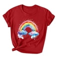 thumbnail image 1 of Pisexur Hauts d'Été pour Femmes T-Shirts Fierté LGBT Tendance Teinture sur Nœuds Graphique Coloré Tee Tops Décontractés Col Rond Manches Courtes Blouses Mode Imprimé Floral T-Shirts Égalité Hauts Confortables pour Sortir, 1 of 1