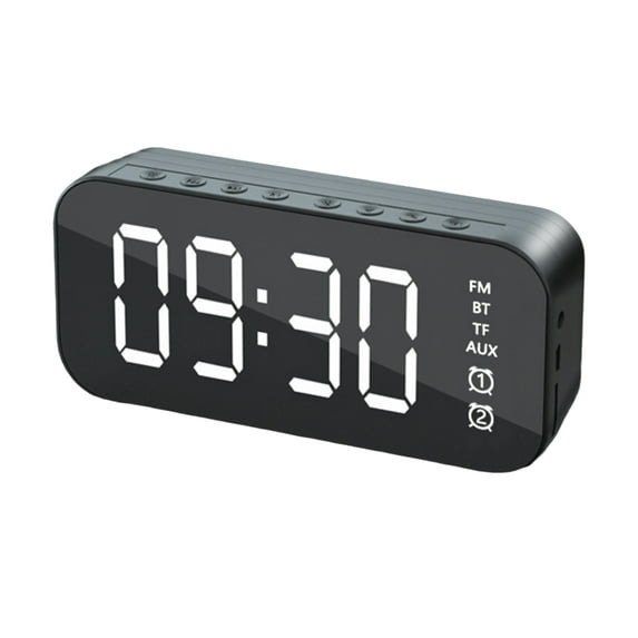 Handsfree Multifunctional Alarm Clock - 4.2 Version, LED Digital Display Mirror Screen, Bluetooth-compatible Subwoofer Desktop Decor
