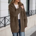 thumbnail image 3 of Cardigan Sweaters for Women Fall Winter Long Sleeve Loose Casual V Neck Button Down Ribbed Knit Sweater Coats with Pockets, 3 of 5