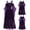 Purple, variant on Oalirro Women's Gothic Punk Dress Cold Shoulder Butterfly Sleeve Halloween Party Dress