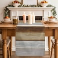 thumbnail image 2 of Table Runner 120 Inches Long for Kitchen Dining, Vintage Brown Wood Dresser Scarf Farmhouse, Dining Table Decorations for Wedding/Parties, Farmhouse Wooden Plank Rustic 13 x 120 In, 2 of 8