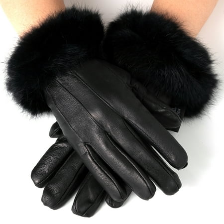 Alpine Swiss Women’s Dressy Gloves Genuine Leather Thermal Lining Fur Trim (Best Thermal Gloves Reviews)