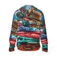 thumbnail image 3 of Uemuo Tropical Vacation Essentials Pattern Women's Full Zip UPF 50+ Sun Protection Hoodie Jacket Long Sleeve Sun Shirt Hiking Outdoor Performance with Pockets-Small, 3 of 9
