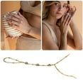 thumbnail image 2 of Gold Hand Chain Boho Stack Ring Bracelet Set Ethnic Style Jewelry Metal Finger Chain For Women Girls, 2 of 4