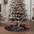 thumbnail image 4 of Bingfone Christmas Tree Skirt Mat Christmas Decoration Interior 30" -Vintage Blue Floral Wolf, 4 of 6