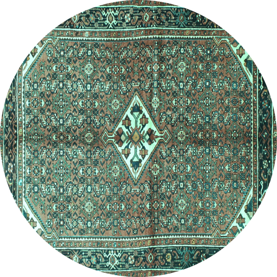Ahgly Company Indoor Round Persian Turquoise Blue Traditional Area Rugs ...
