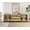 Oak, variant on 3 In 1 Modern Sideboard With Glass Doors And 3 Drawers,Storage Cabinet With Adjustable Shelves for Living Room, Kitchen,Beige