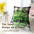 thumbnail image 6 of St. Patrick''s Day Pillowcovers Buffalo Check Clover Truck Throw Pillow Covers Lucky Shamrock Cushion Case for Sofa Home Decor Bedroom Living Room Outdoor 18 x 18 Inches Set of 2 Spring Pillow Covers, 6 of 6